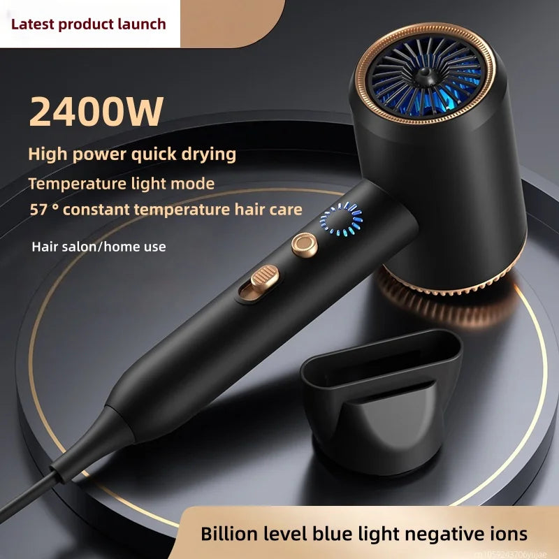 Latest 2400W Quick Drying Hair Dryer With Led Display Light And Billion Level Blue Light Negative Ion Hair Dryer Peaceful Pleasures Health and Wellness