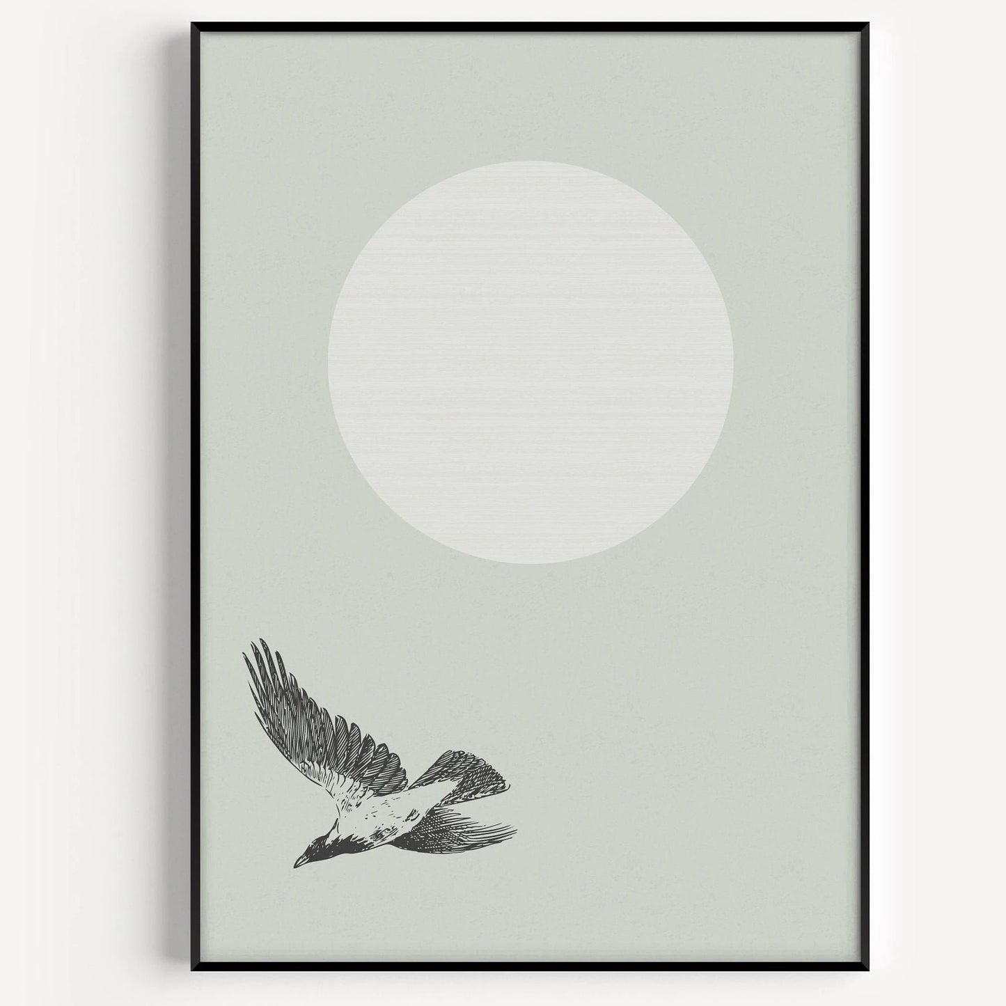 Vintage Scandinavian Bird Canvas Wall Art | Minimalist Print