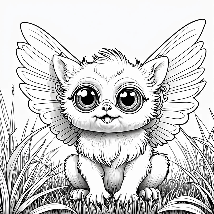 Bview Art 20 Pages Adorable Fantasy Creatures Coloring Book Adults