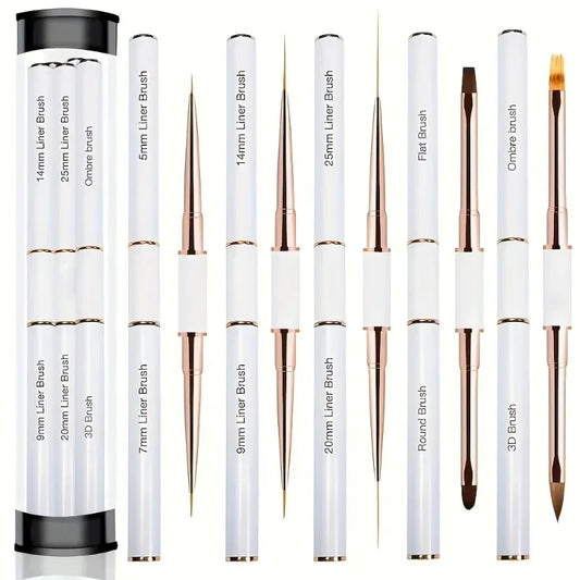 5Pcs Dual End Nail Art Pen Brushes Double-Ended Nail Art Brushes For Long Lines, Professional nail tools Peaceful Pleasures Health and Wellness