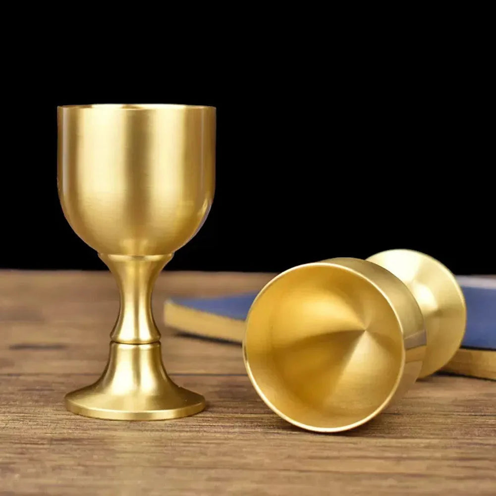Vintage Brass Wine Glass Drinking Liquor Tumbler Cup Mug Party Bar