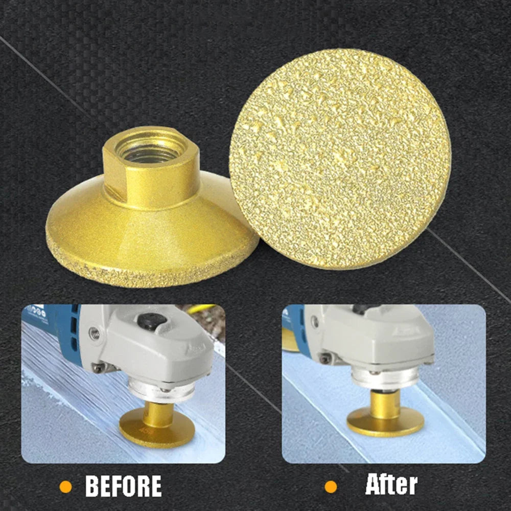 Diamond Brazed Flat Grinding Head 2" M10/M14 Stone Polishing Pad