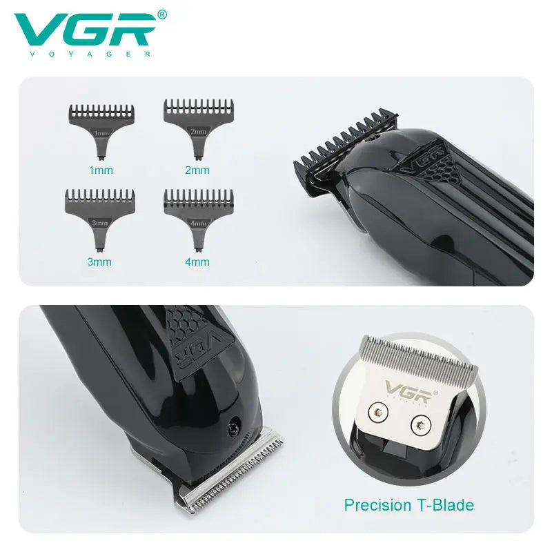 VGR Hair Trimmer Professional Hair Clipper Electric T-Blade Hair Cutting Machine 0mm LED Display Barber Trimmer for Men V-982 Peaceful Pleasures Health and Wellness