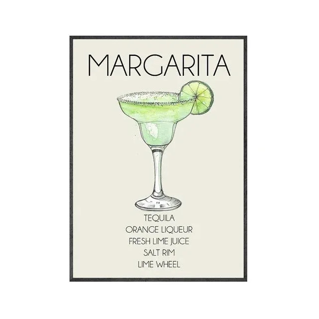 Gin & Tonic Cocktail Canvas Wall Art | Bar Home Decor Print