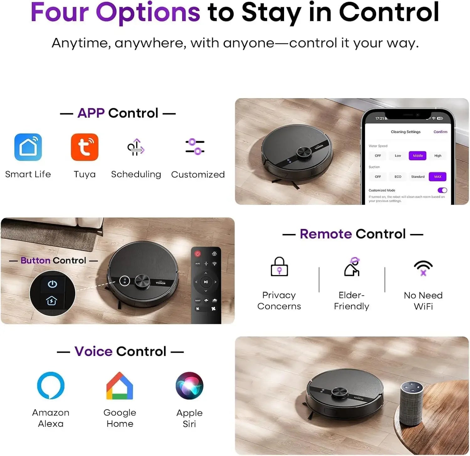 Robot Vacuum Mop Combo with Lidar Navigation, 7000Pa Suction, 180min Runtime, App Control for Hard Floors and Carpets Peaceful Pleasures Health and Wellness