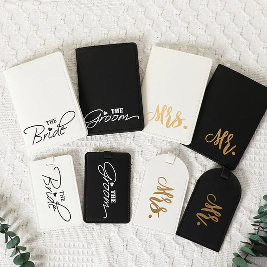 Mr & Mrs Luggage Tags & Passport Covers | Wedding Travel Gift Wedding Travel Gift Set Peaceful Pleasures Health and Wellness