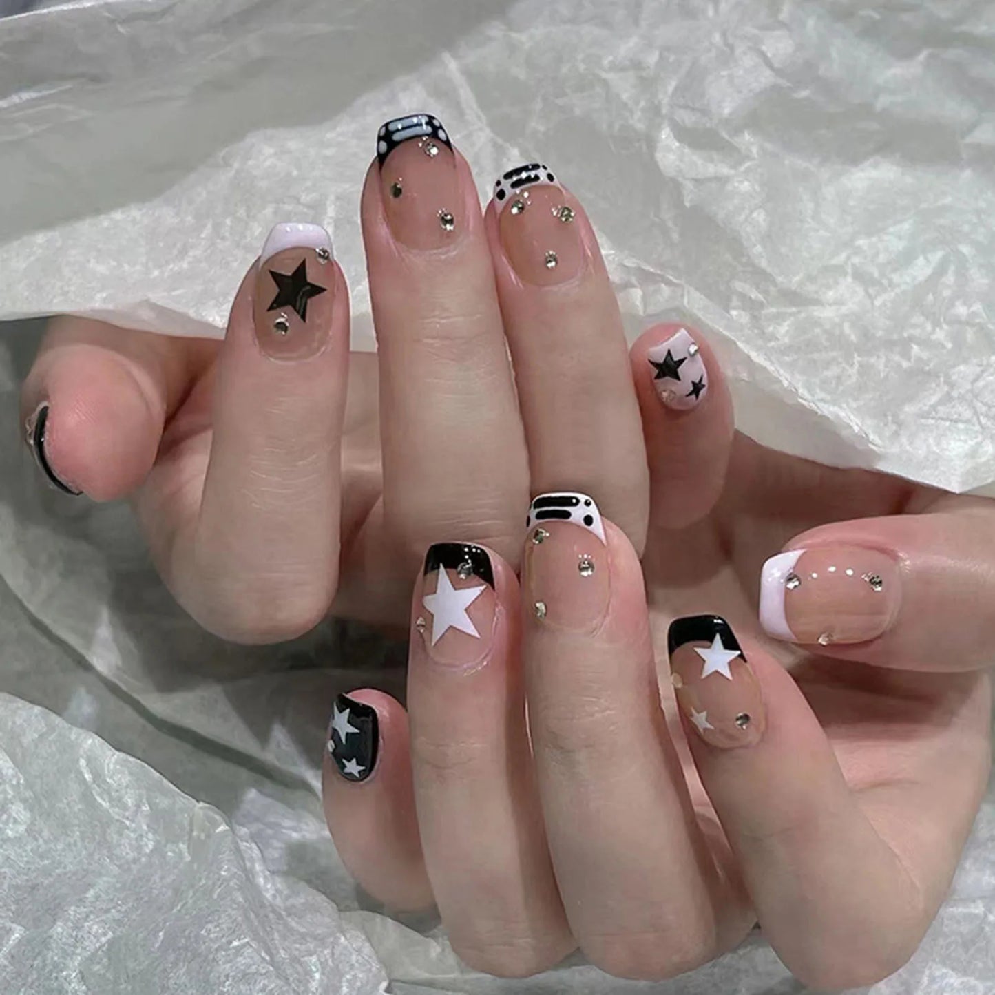24pcs Glossy Red Press on Nails with White flowers Decor Coffin Head Fake Nails Full Cover Wearable Sweet Korean False Nails Peaceful Pleasures Health and Wellness style 5