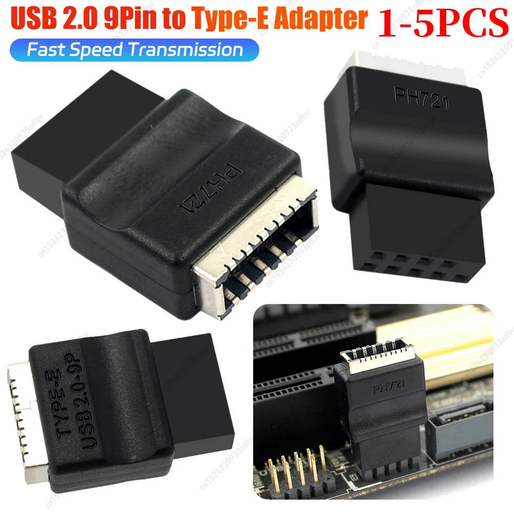 Motherboard USB 2.0 9-Pin To Type-E Front Panel Header Extension Adapter Male To Female Adapter for Desktop PC Peaceful Pleasures Health and Wellness
