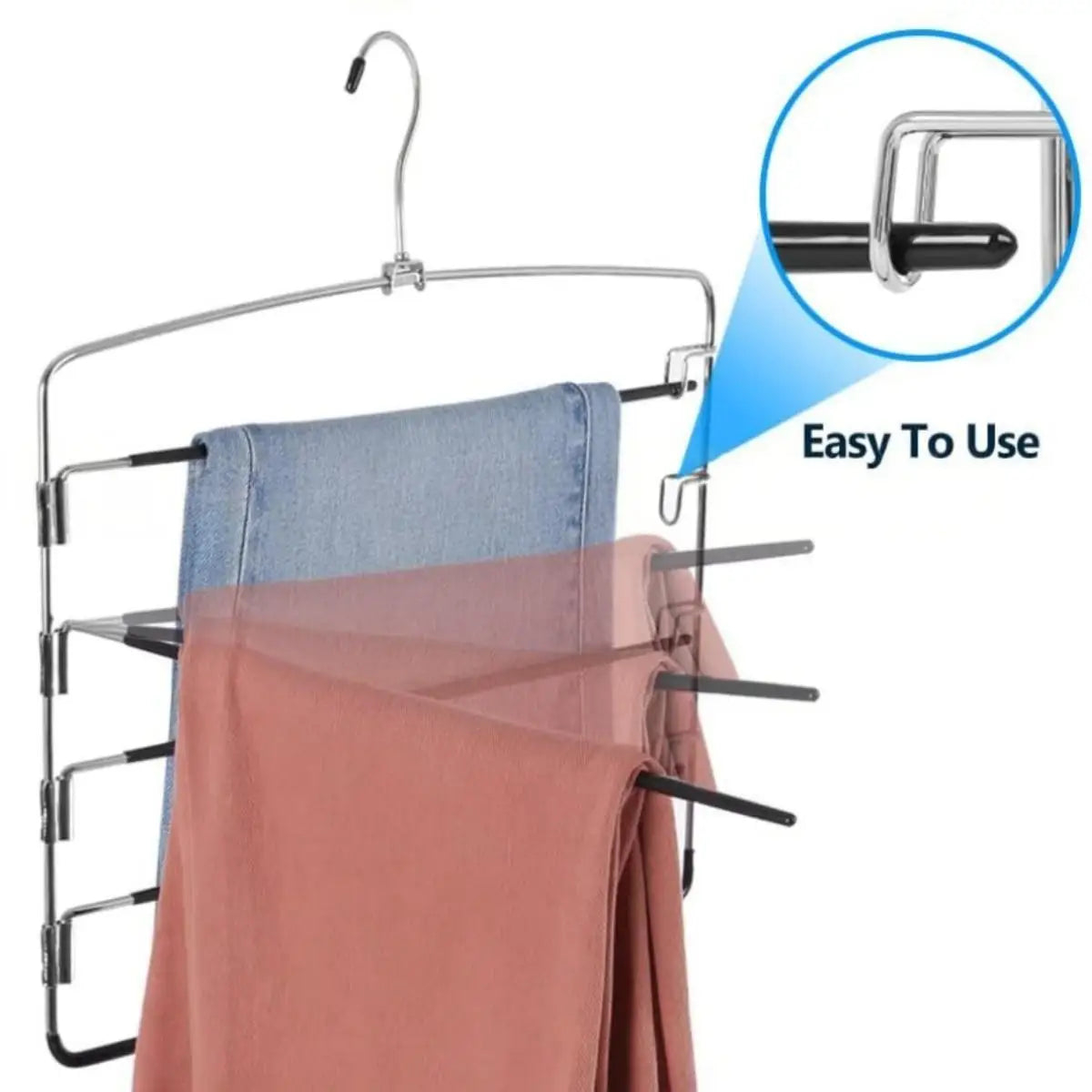 Five-layer foam pants rack with plastic and rubber coating, multi-layer, multi-functional rotating foldable hanger, towel storag Peaceful Pleasures Health and Wellness