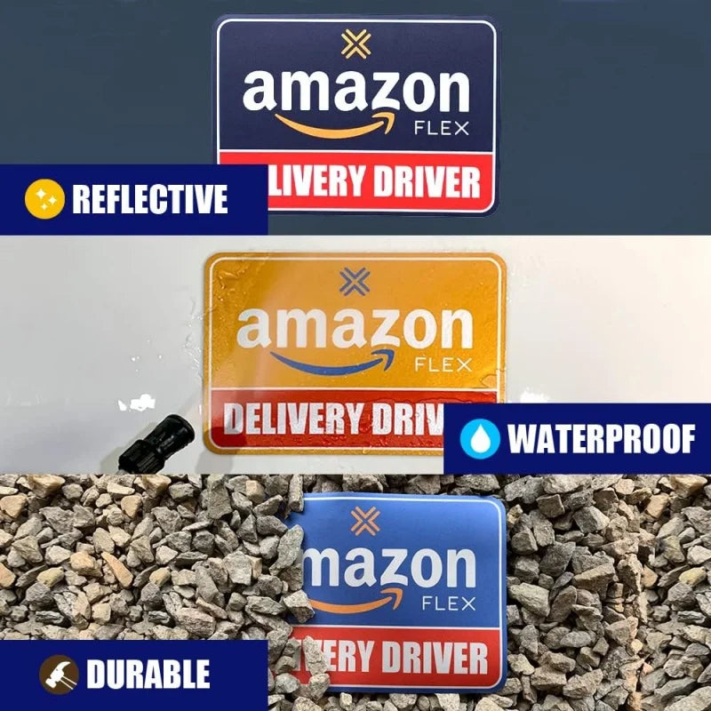 2-Pack Reflective Delivery Driver Car Magnets – Waterproof Signs