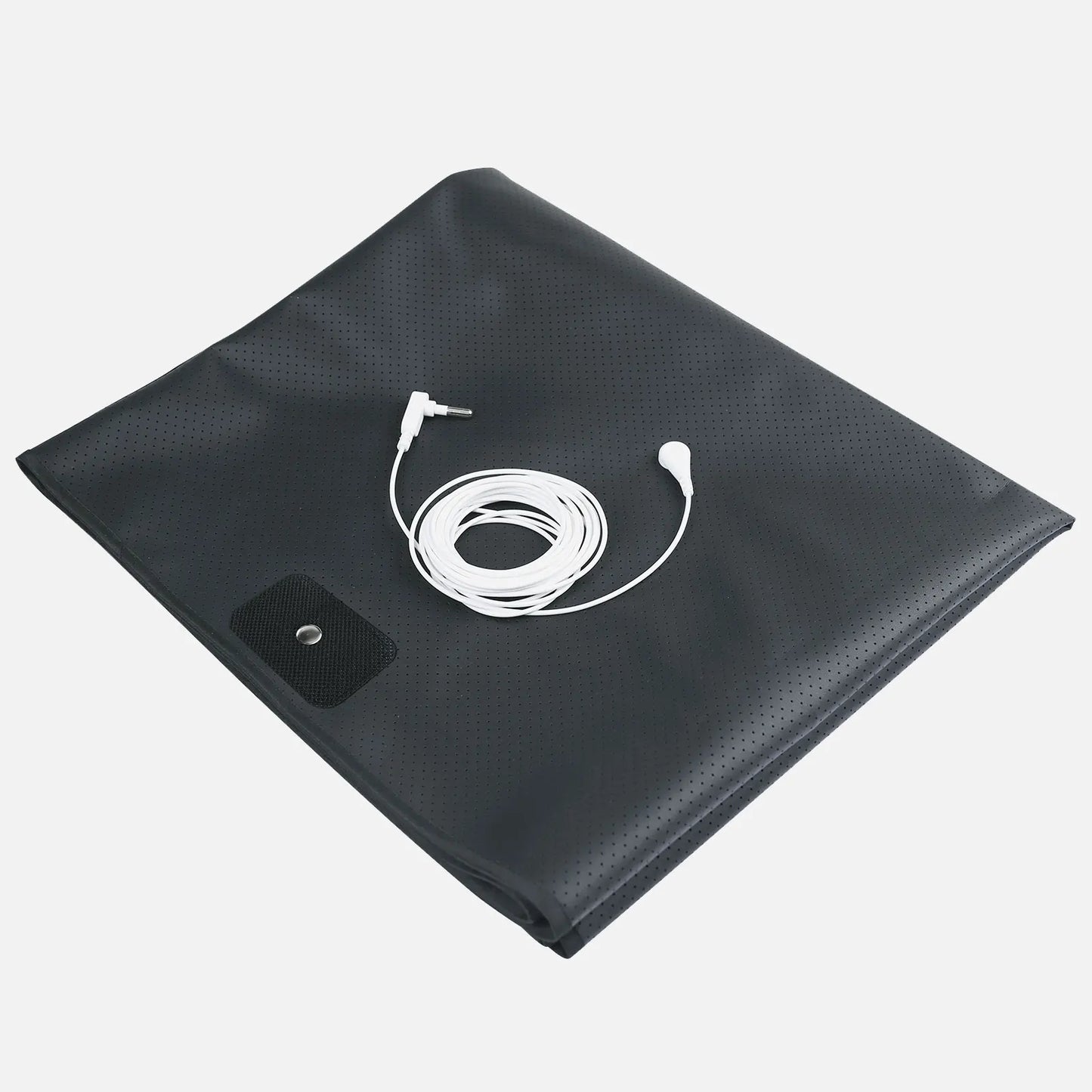 Grounding Bed Mat PU Leather with grounding Cord for Sleep Improve Stress Pain Relief Foot Health Mat Pad for Bed Floor Peaceful Pleasures Health and Wellness US Plug grey 68CMx153CM
