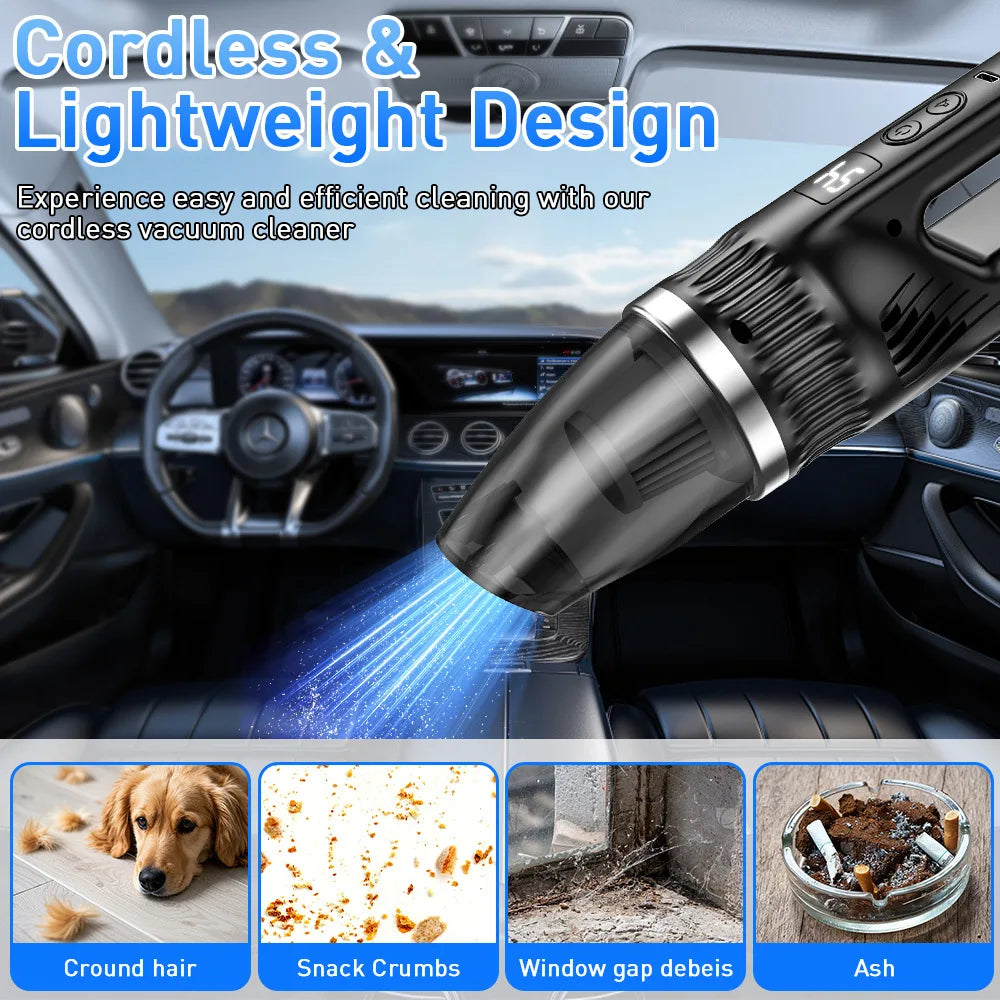 Handheld Car Vacuum – Wet & Dry, High Power & Portable
