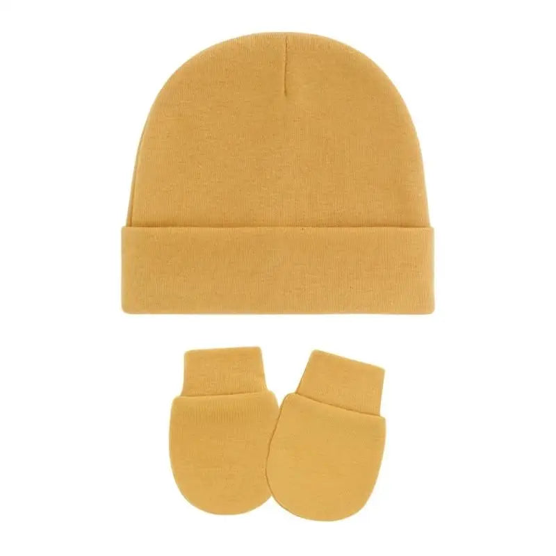Cotton Newborn Baby Hat & Mittens Set – Soft Knit, 0–12 Mo