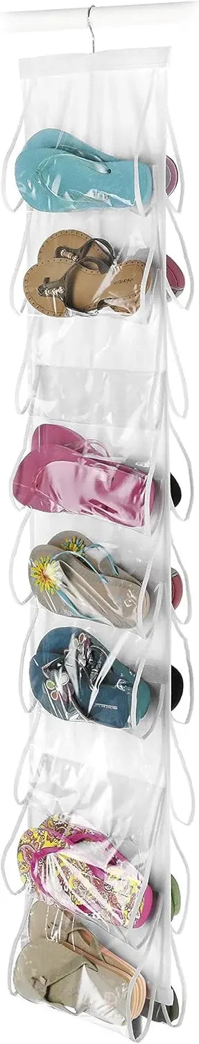 Clear Hanging Shoe Organizer – 9-Pair Capacity with 360° Swivel Hook Closet Organizers Peaceful Pleasures Health and Wellness
