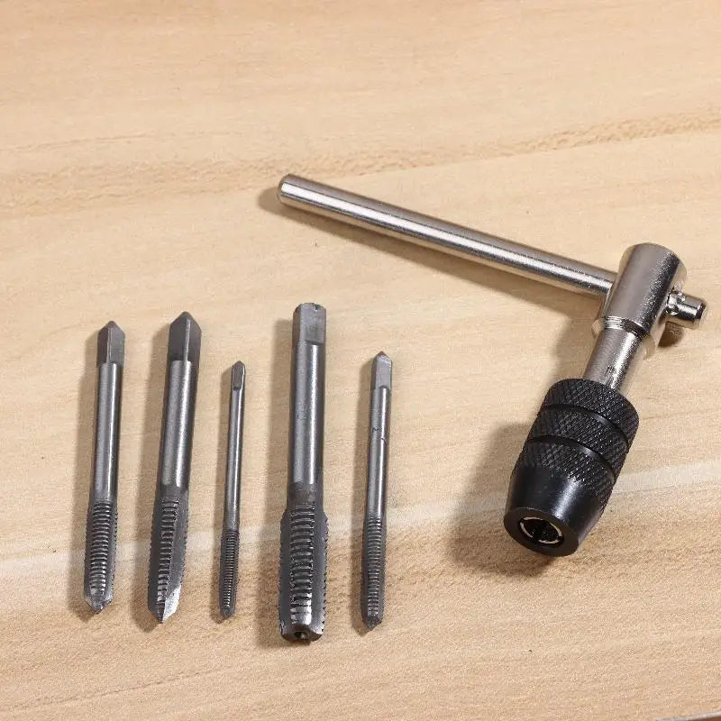 5-Piece T-Handle Tap Wrench Set M3–M8 Thread Tapping Tool Kit Hand Tap Wrench Set Peaceful Pleasures Health and Wellness