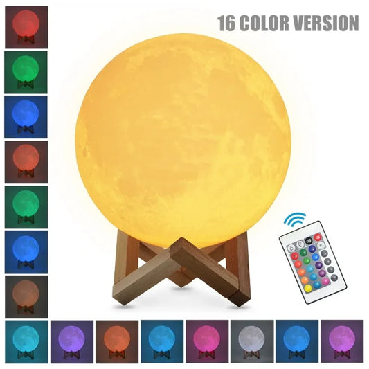 Moon Planet Night Light – Rechargeable Atmosphere Desk Lamp Atmosphere Night Light Peaceful Pleasures Health and Wellness