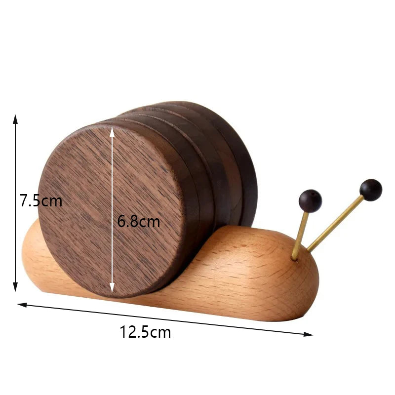 1 Set Wood Cup Mat Placemats for Table Snail Shaped Heat Insulation Pad Wooden Tea Coaster Tool Tea Tray Creative Gifts Peaceful Pleasures Health and Wellness