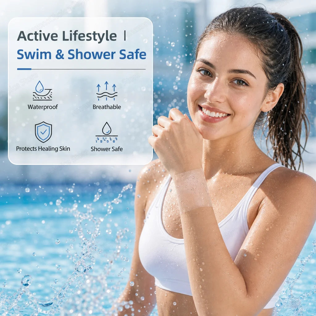 PU Waterproof Bandages Disposable Transparent Stretchable Adhesive Bandages Waterproof Protect Your Tattoos And Showers Peaceful Pleasures Health and Wellness