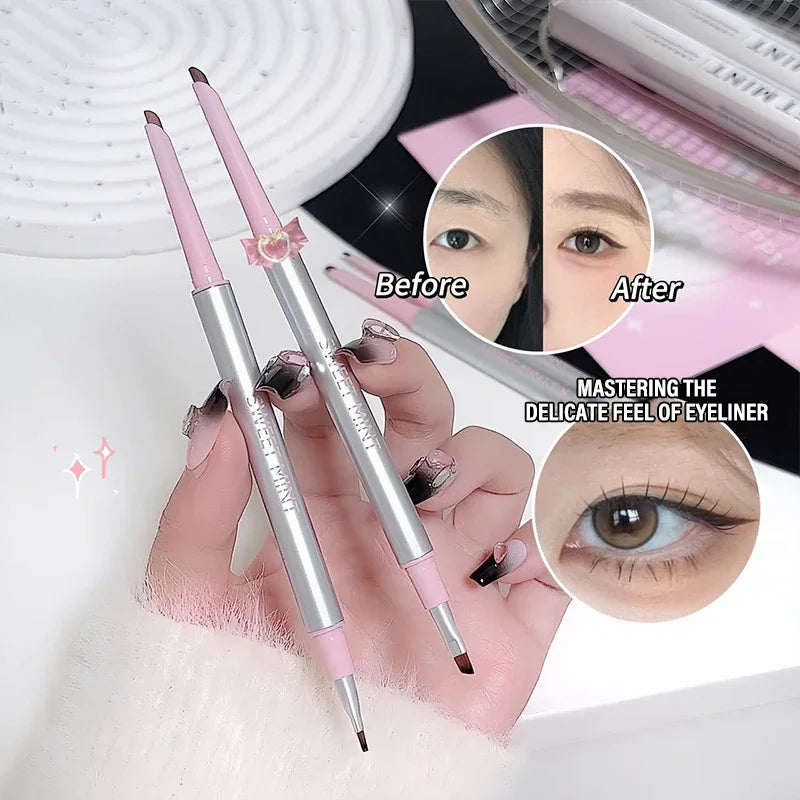 2-in-1 Waterproof Gel Eyeliner Pencil with Brush | Ultra Fine Tip