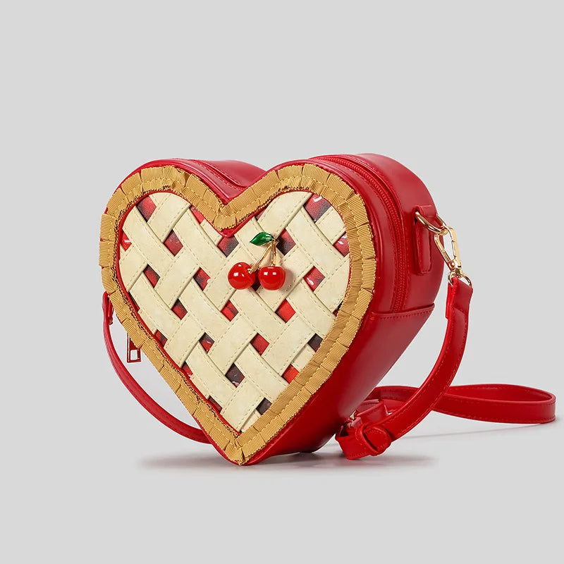 New Niche Design Creative Love Shoulder Crossbody Bag Cherry Cream Cake Box Bag Cartoon Shaped Handbag Fashionable and Versatile Peaceful Pleasures Health and Wellness