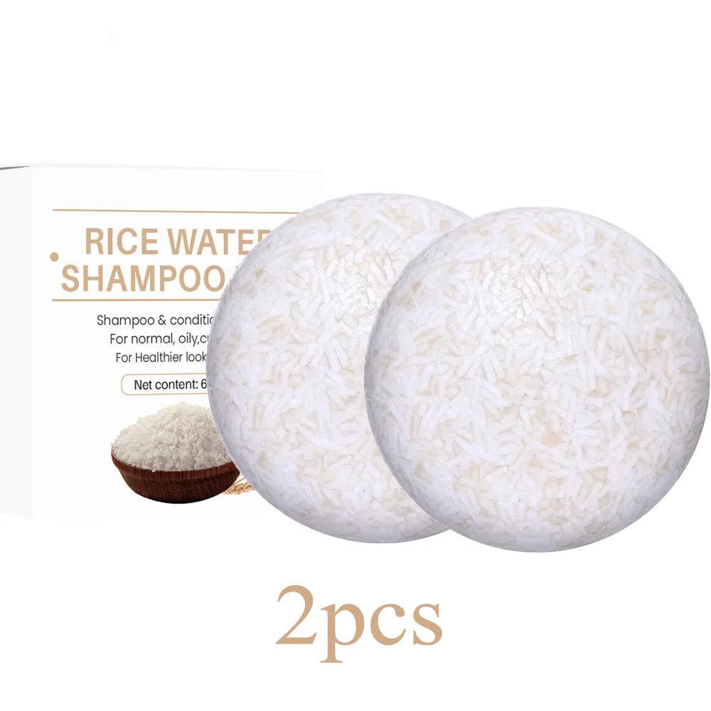 Organic Rice Shampoo Soap Bar Oil Free Conditioning Soap Rice Water Protein Nourishing Anti-loss Hair Hair Growth Soap Bar Peaceful Pleasures Health and Wellness 2pcs