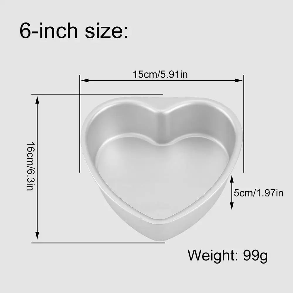 Heart Shaped Cake Pan Removable Bottom | 6/8/10 Inch Aluminum