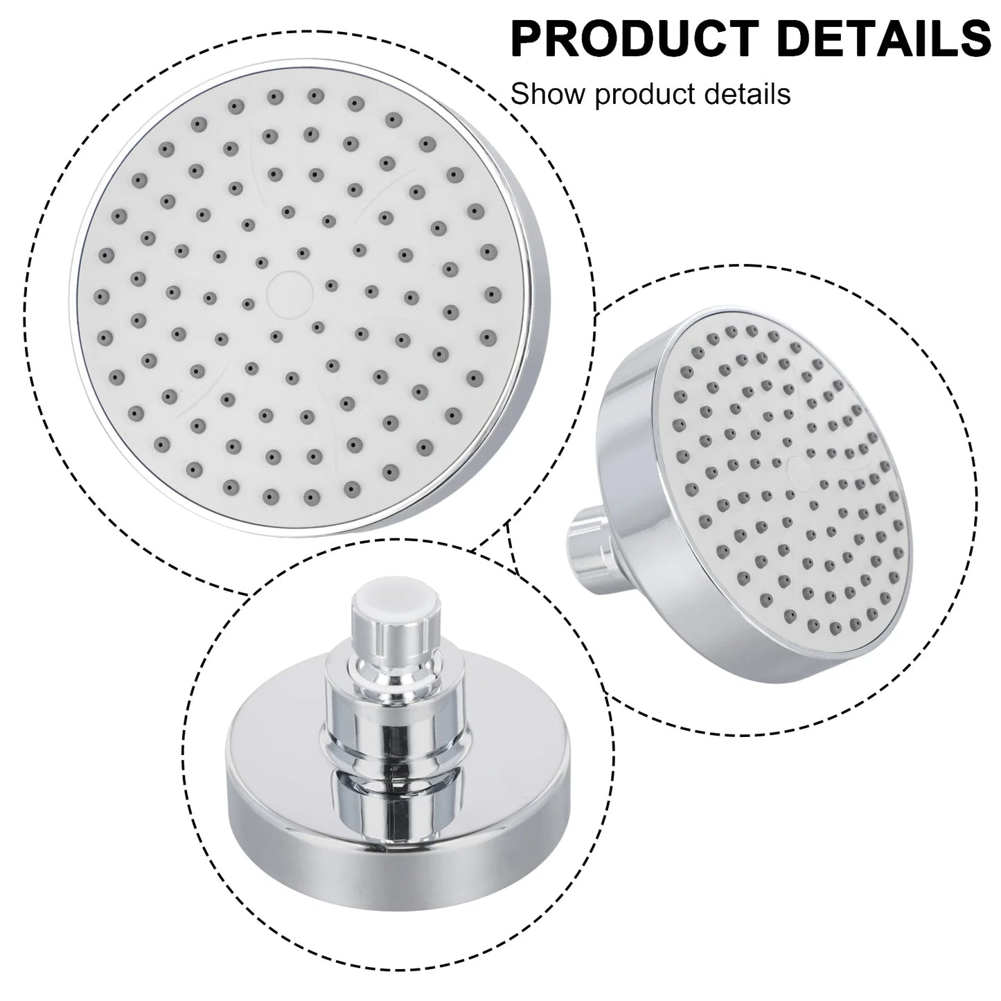 Adjustable Rainfall Shower Head Thickened Pressure Rubber Jets