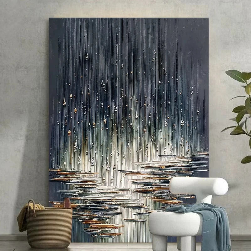 Hand Painted Abstract Water Drop Oil Painting | Canvas Wall Art Oil Painting Art Peaceful Pleasures Health and Wellness