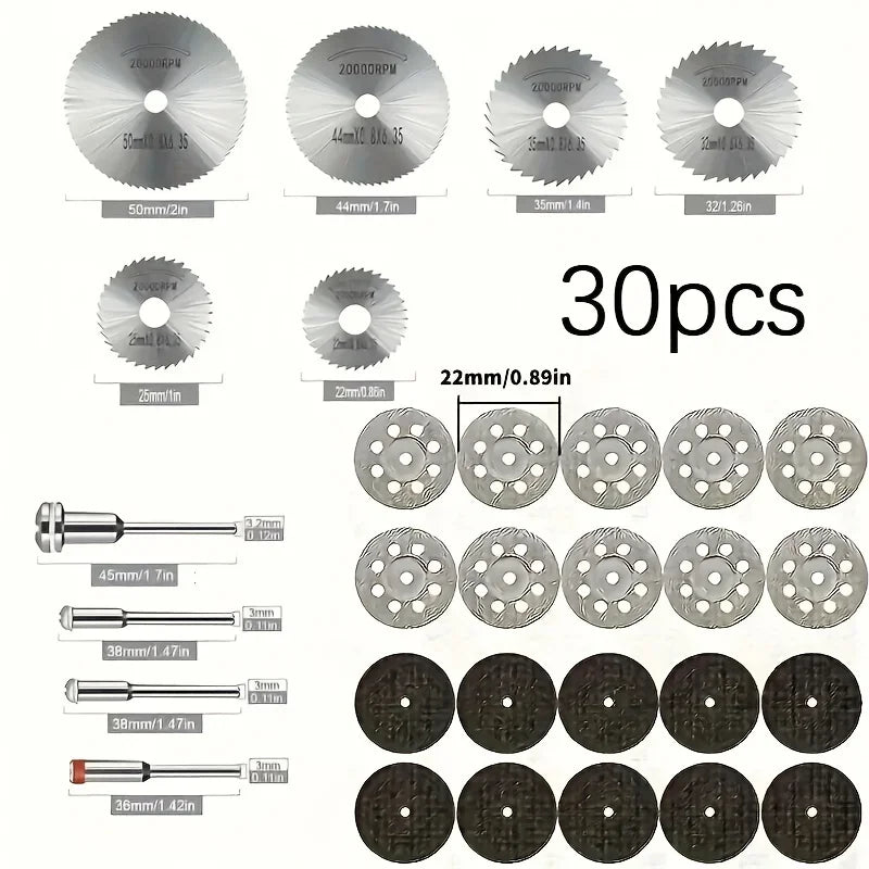 30-Piece Diamond Cutting Disc & Mini Saw Blade Set | DIY Cutting Disc Set Peaceful Pleasures Health and Wellness 30 PCS Cutting Disc