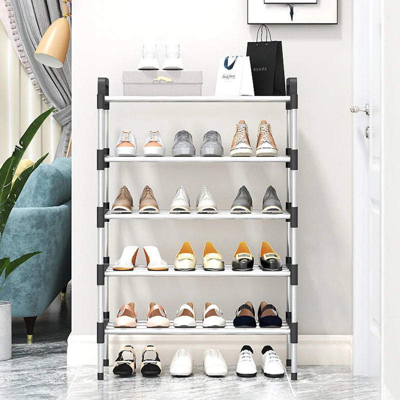 7-Story Aluminum Alloy Shoe Rack Multi-Layer Assembly Dust-Proof Storage for Dormitory Entrance Organizer shoemaker organizer Peaceful Pleasures Health and Wellness