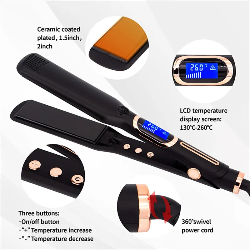 URGGU 480°F Wide Plate MCH Hair Flat Iron | Hard Anodized