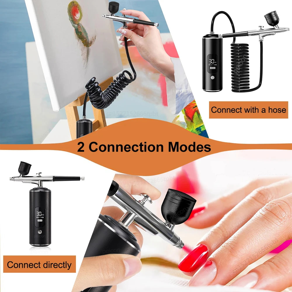 Airbrush with Compressor Paint Spray Gun Portable Airbrush Painting Mini Spray Gun for Paint Model Airbrush Kit with Compressor Peaceful Pleasures Health and Wellness