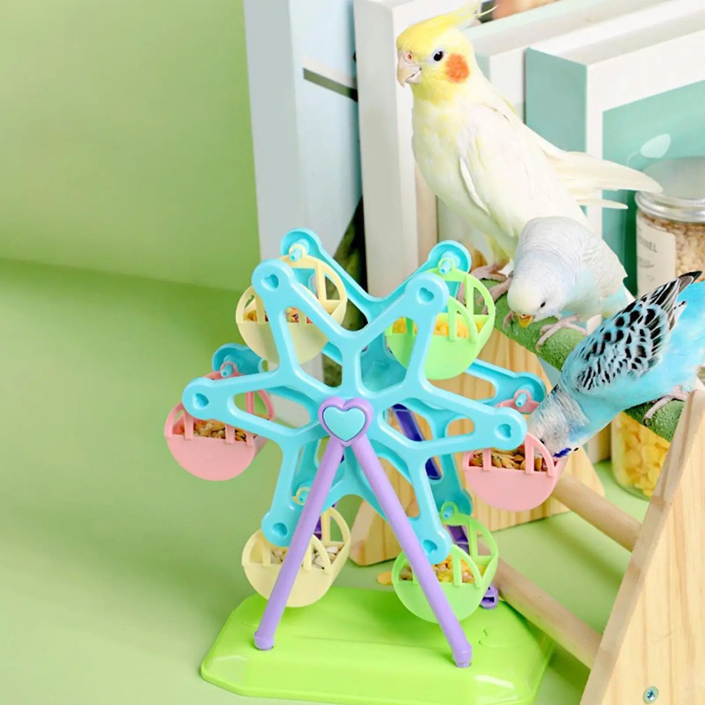 Parrot Foraging Wheel Toy – Spinning Treat Feeder for Birds