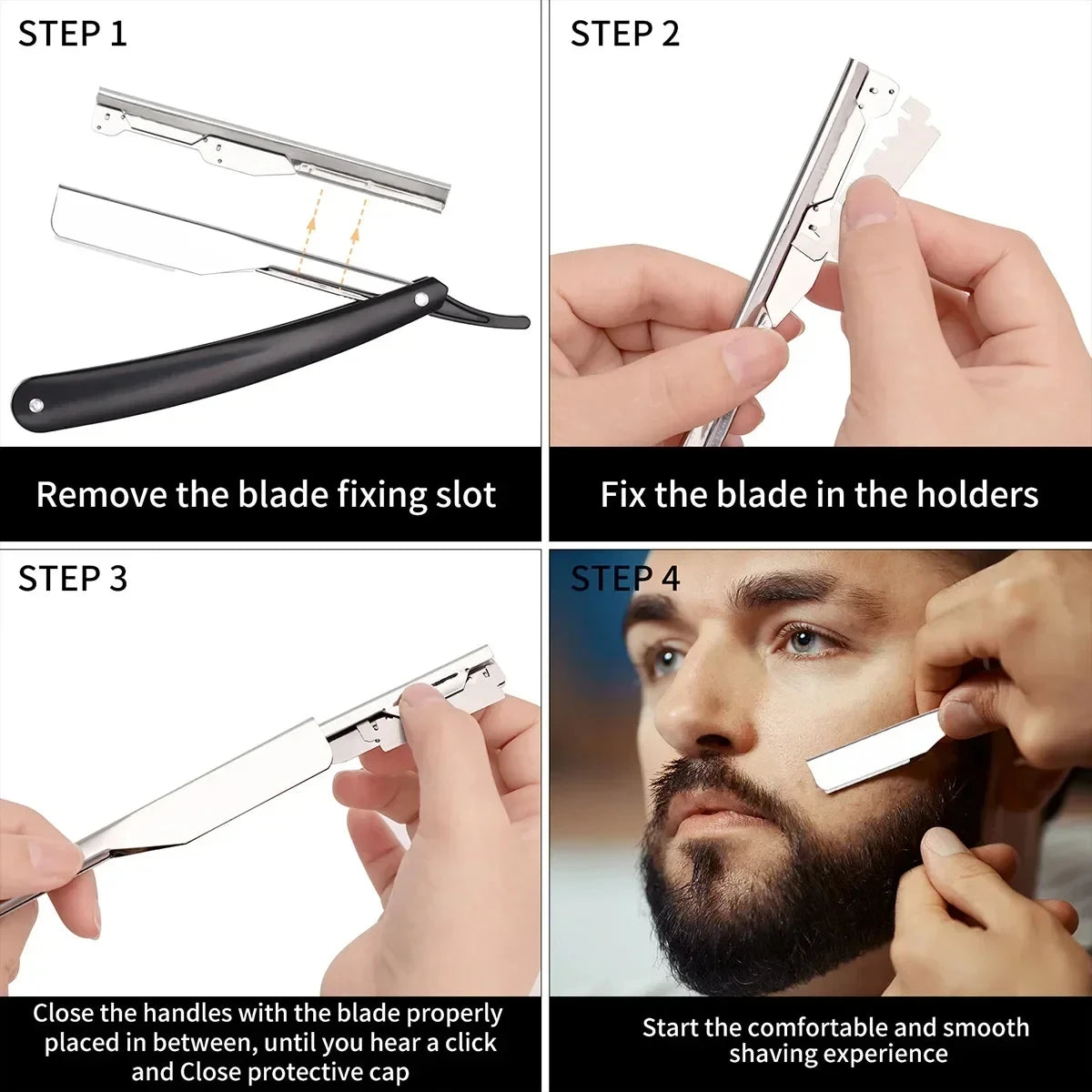 Men's Folding Straight Razor Set + 10 Blades | Barber Edge