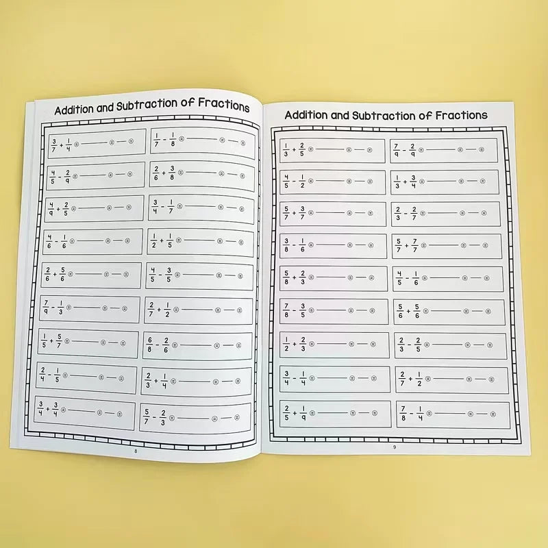 Fraction Practice Workbook Youngsters Addition Subtraction Elementary