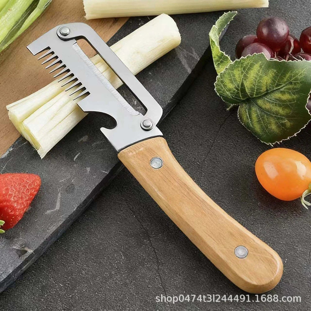 Household Multifunctional Kitchen Knife,Squid Cutting Tool,Bottle Opener,Scallion Sharp Peeling Knife Versatile Kitchen Tool Peaceful Pleasures Health and Wellness B 1pc