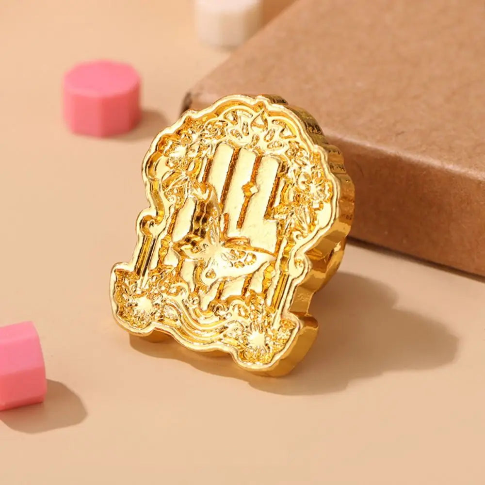 DIY Tool Rose Sealing Wax Seals Head European-style Flowers Retro Sealing Wax Stamp Head Snowflake Butterfly Peaceful Pleasures Health and Wellness style B