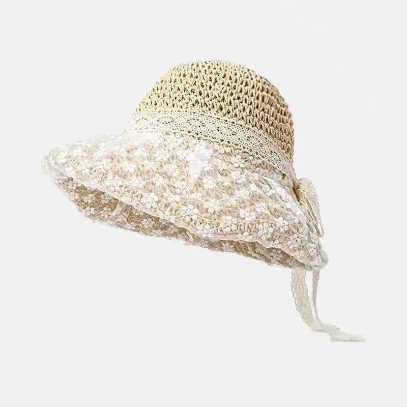Women's Foldable Straw Sun Hat – Large Brim UV Protection