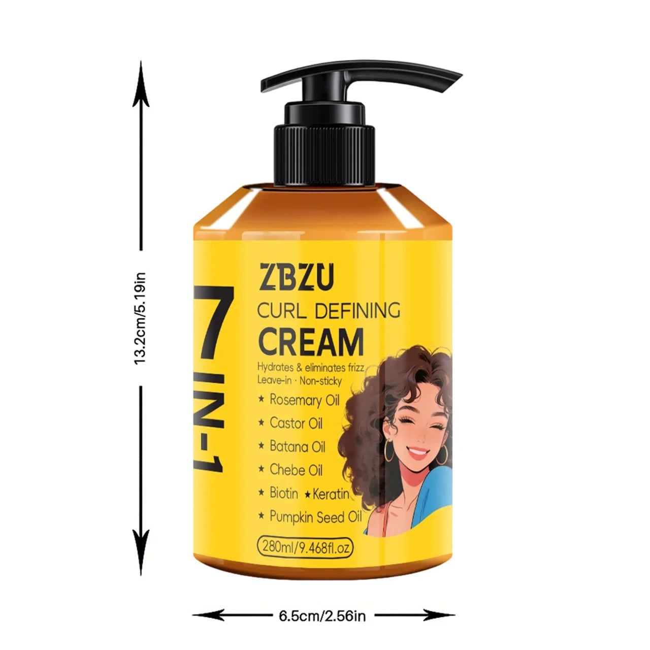 7-in-1 Argan Oil Curl Defining Cream for Wavy & Curly Hair