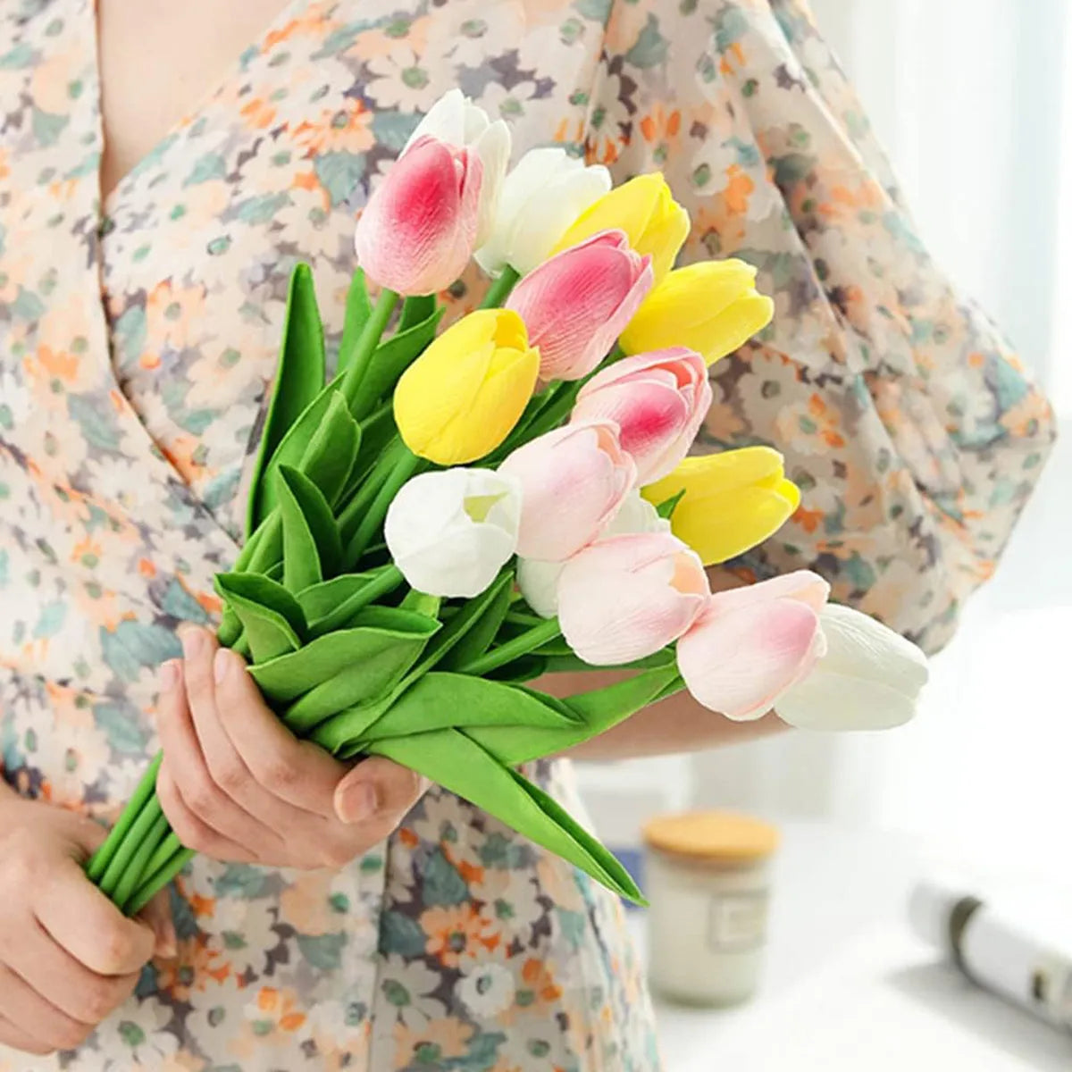 Artificial Tulip Flowers 10/20pcs – Realistic Latex Bouquet Decor