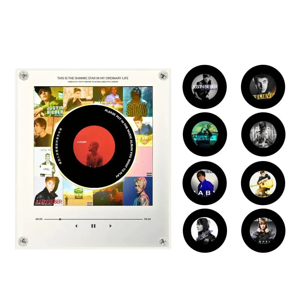 NFC Vinyl Mini Music Player – Fridge Magnet LED Night Light