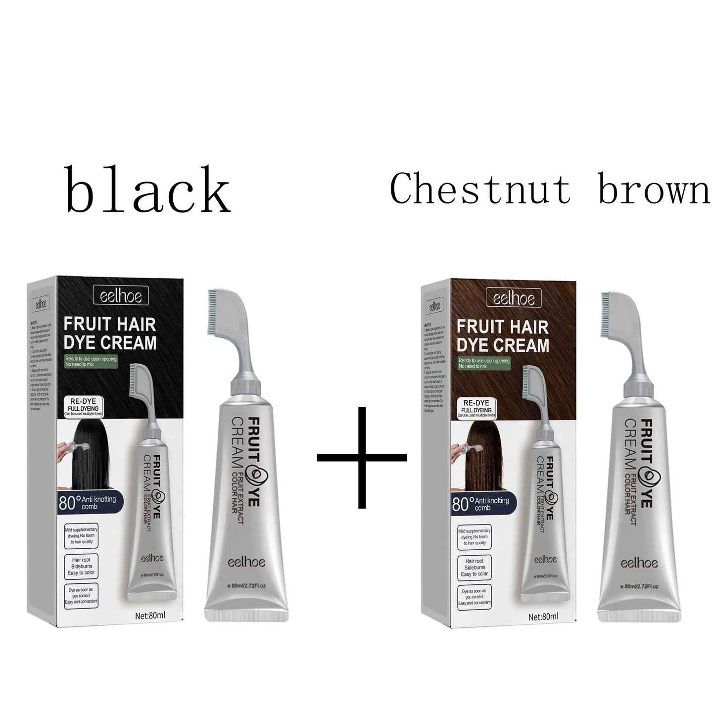 Fruit & Vegetable Hair Color Cream – Gentle Long-Lasting Black