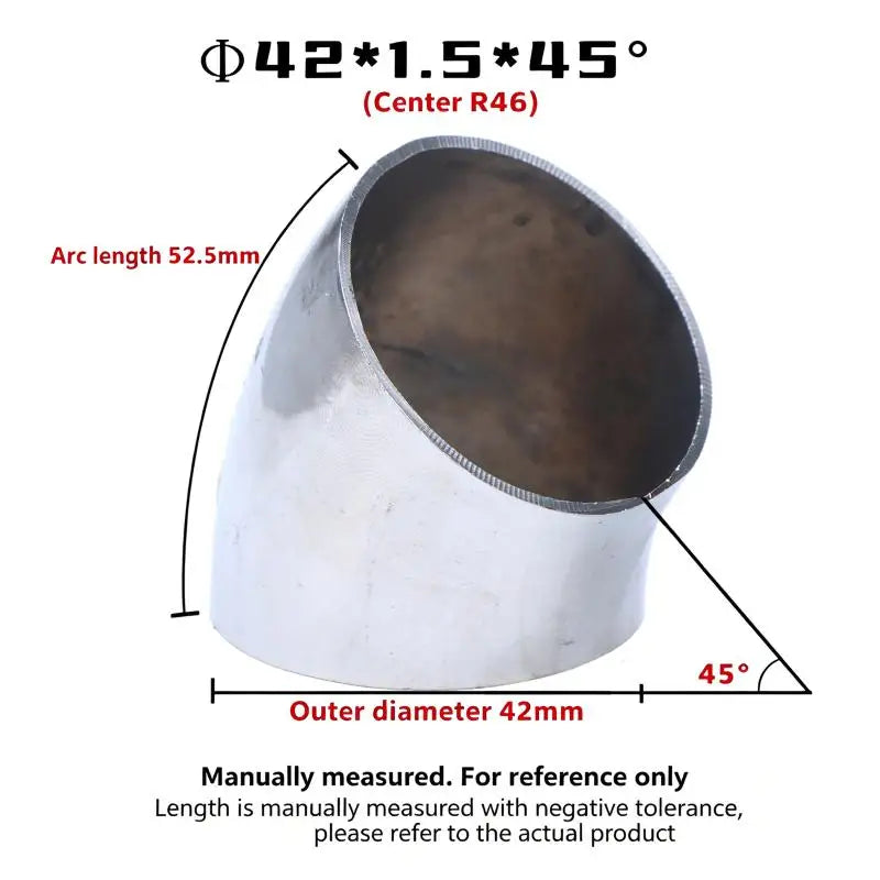 304 SS Sanitary 45° Butt Weld Elbow | Food Grade 16–80mm OD