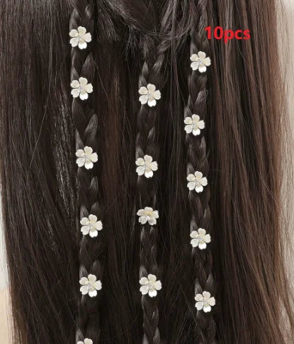 Kid Ponytail Braid Hair Extensions with Curly Ends - Elastic with Butter/ Dreadlock Hair Beads- Protective Hairstyle Detachable Peaceful Pleasures Health and Wellness 10pcs beads 1