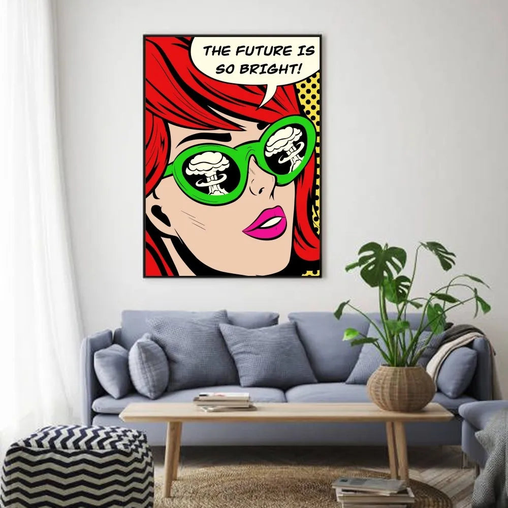 Abstract Pop Roy Lichtenstein Poster HD art sticky wall waterproof home living room bedroom bar aesthetic decoration Peaceful Pleasures Health and Wellness