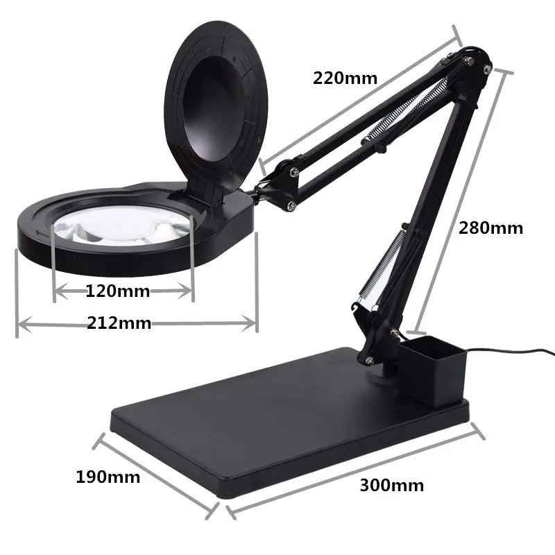 Desktop Magnifying Glass with 80 Led Lights, Adjustable Brightness for Reading, Mobile Phone Maintenance, Clock Inspection Peaceful Pleasures Health and Wellness