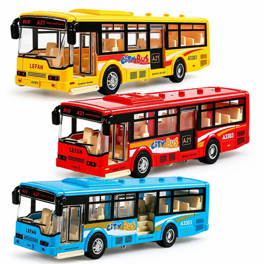Children's Simulated City Bus Toy Model Inertial Vehicle Sightseeing Peaceful Pleasures Health and Wellness
