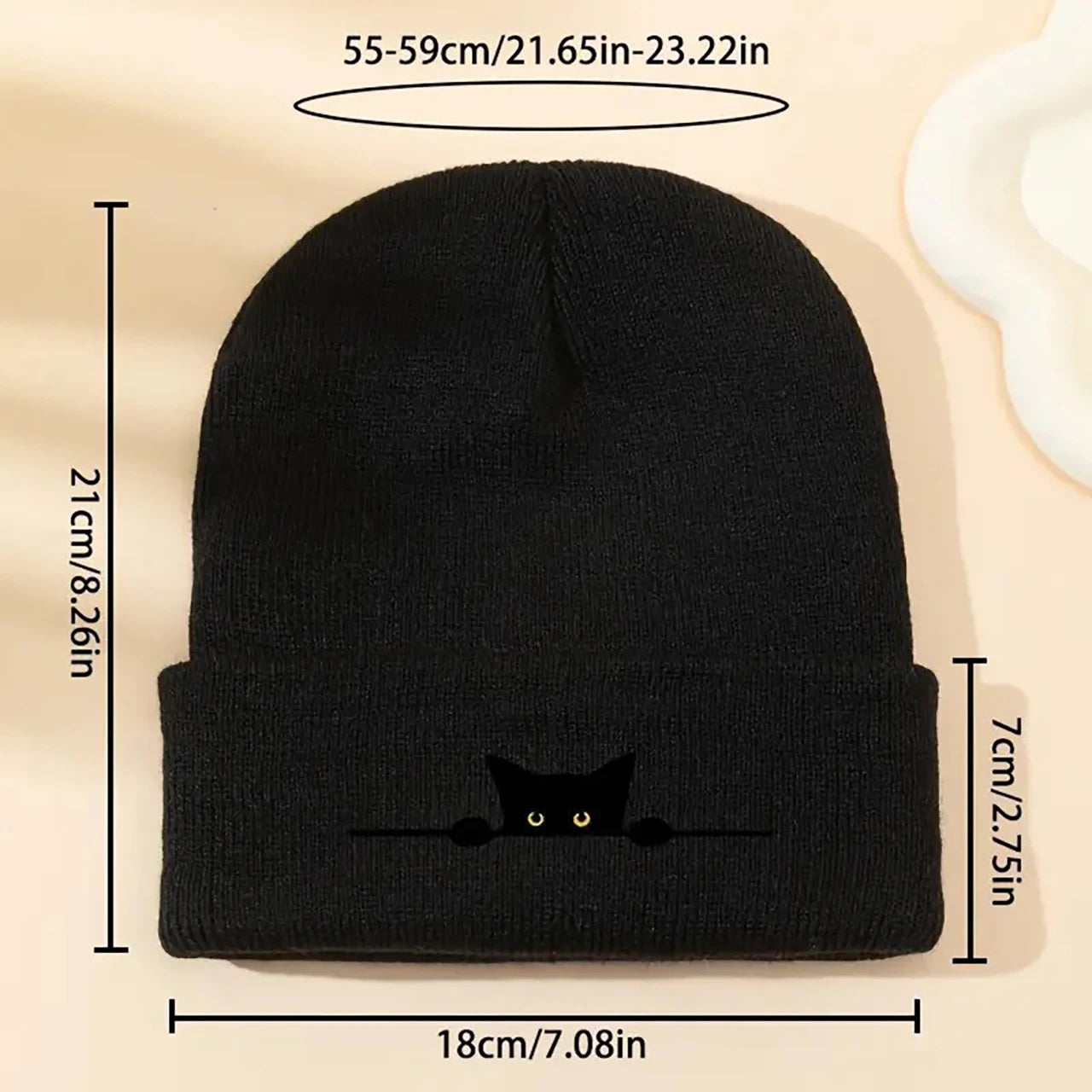 Cute Cat Ear Beanie – Unisex Knit Winter Warm Hat