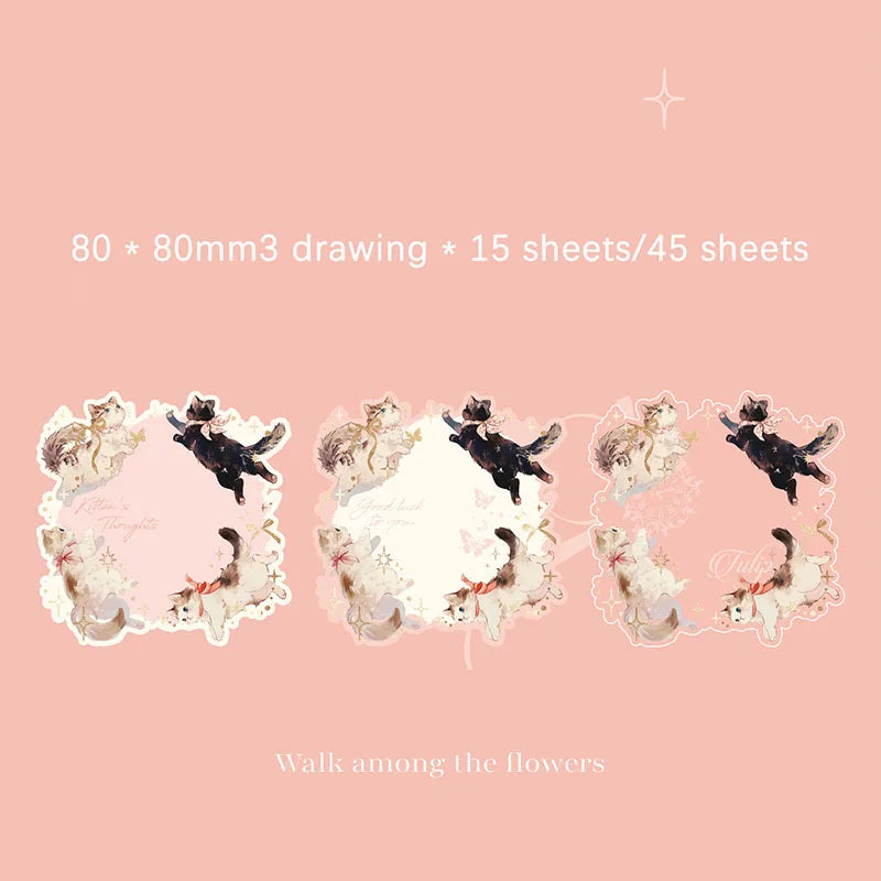 Embossed Stamping Sticky Notes Uus Ring Series Korean Cat Themed