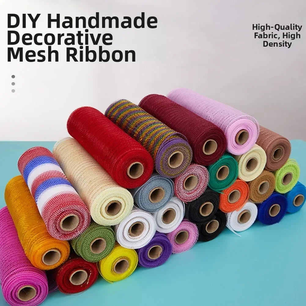 10 Yard PP Mesh Ribbon Roll Christmas Garland Material Holiday